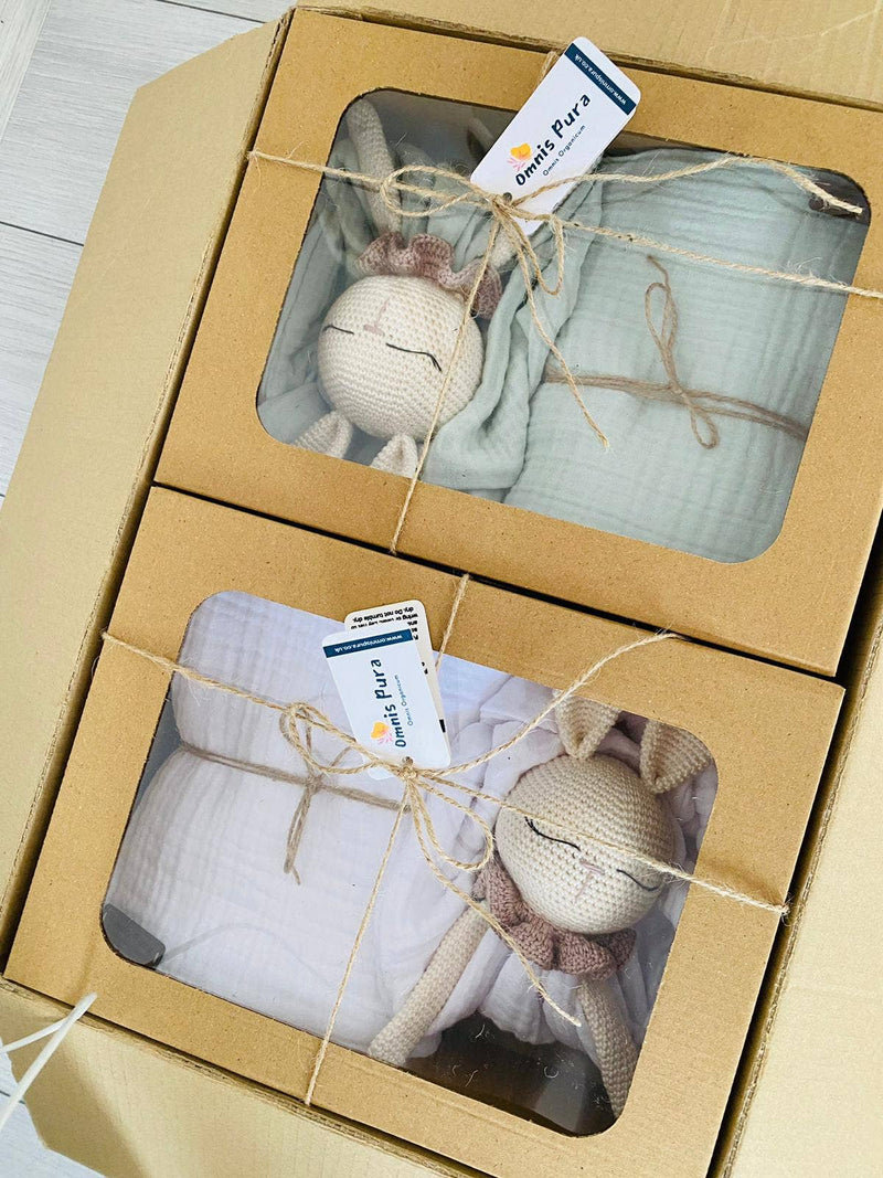 Organic Cotton Bunny Comforter & Blanket Gift Set