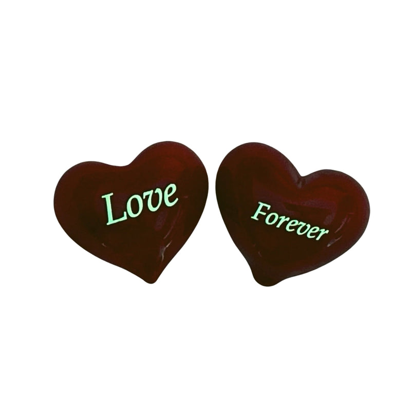 Red Pocket Hearts with Glow in the Dark Text