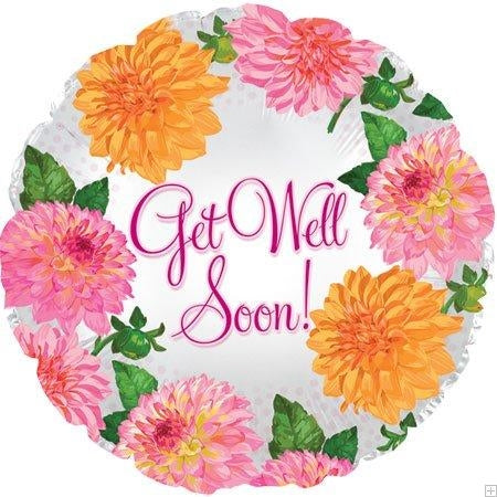 18" Get Well Soon! Chrysanthemum Balloon