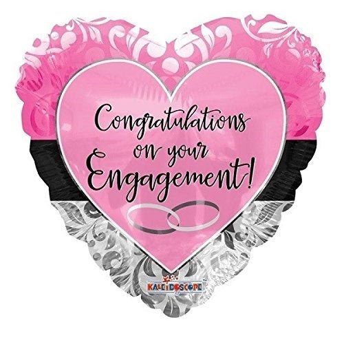 18" Congratulations On Your Engagement! Heart Balloon