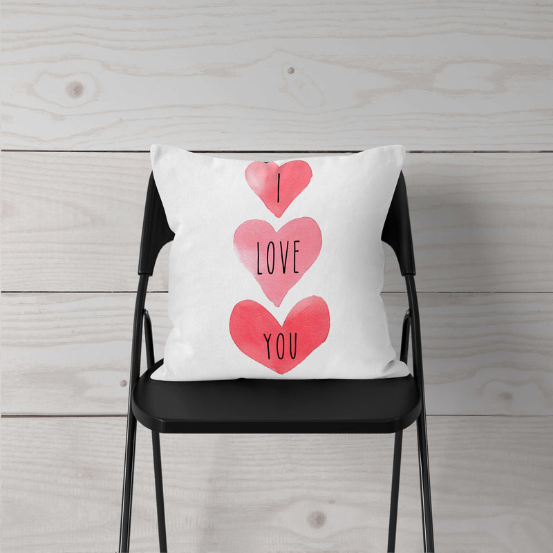 " I Love You" Watercolor-Pillow Cover