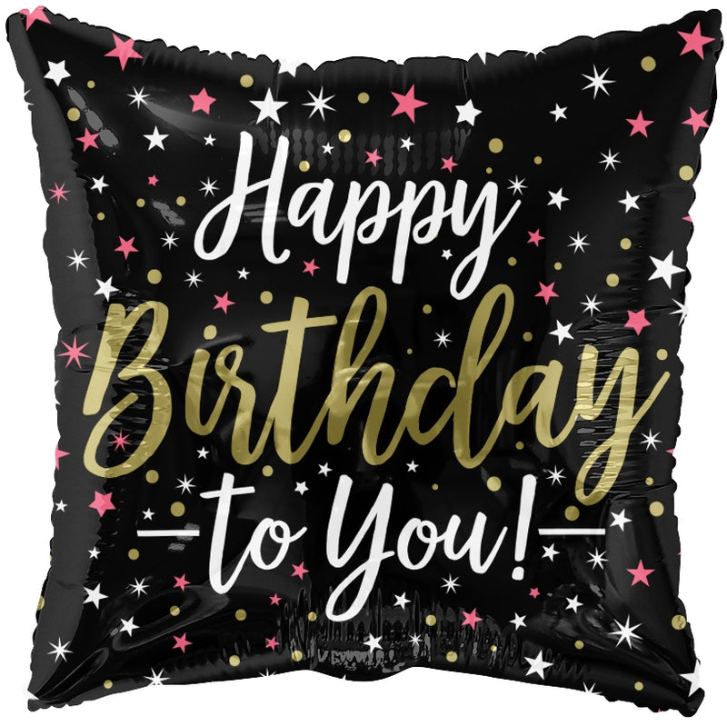 18" Happy Birthday To You! Square Balloon