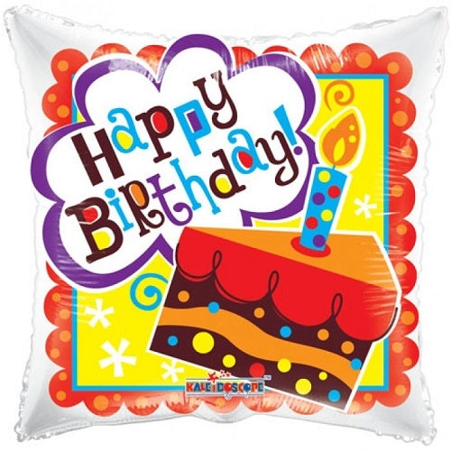 18" Happy Birthday Cake Gellibean Balloon