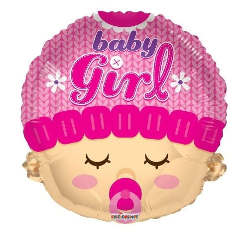 18" Baby Girl Head Balloon
