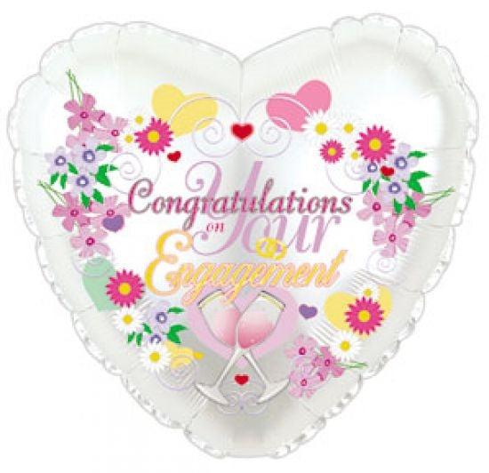 Congratulations On Your Engagement Heart Balloon