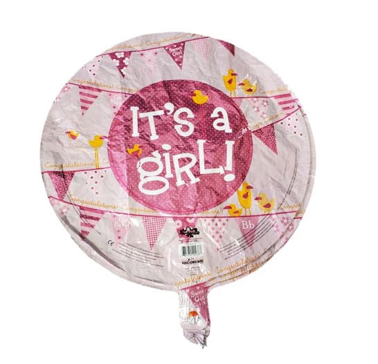 18" It's a Girl Bird Banner Balloon