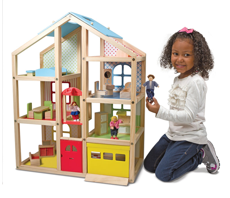 Hi-Rise Wooden Dollhouse and Furniture Set