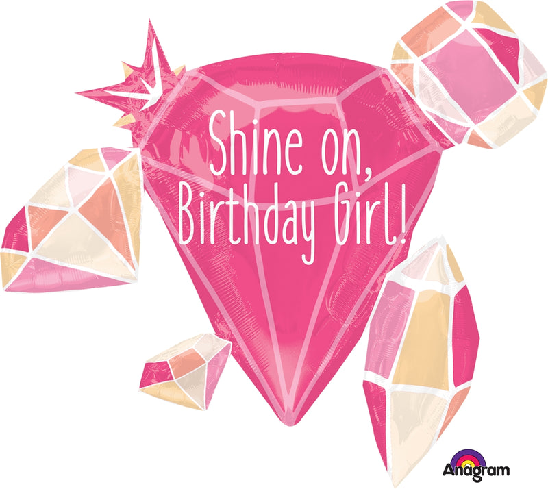 30" Jumbo Shine On, Birthday Girl! Balloon