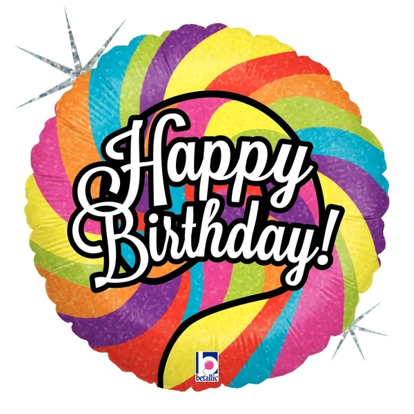 18" Happy Birthday! Lollipop Balloon
