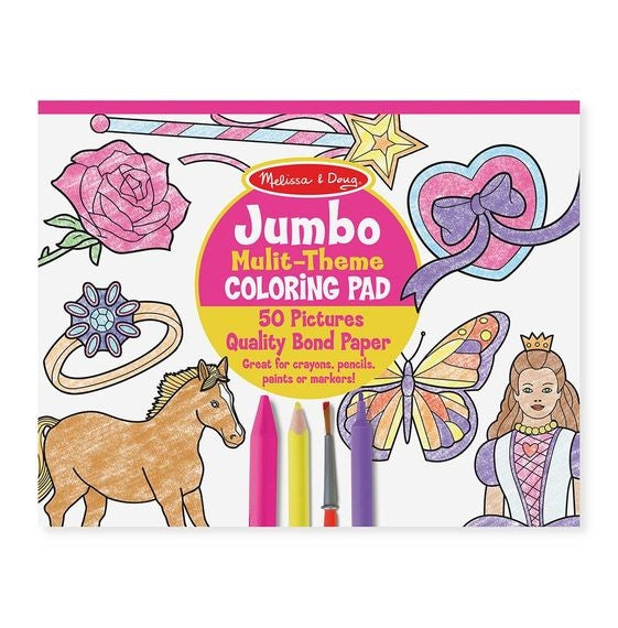 Jumbo Coloring Pad - Horses, Hearts, Flowers, and More