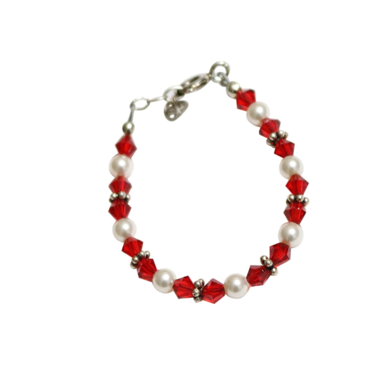 Red and white pearl Bracelet newborn