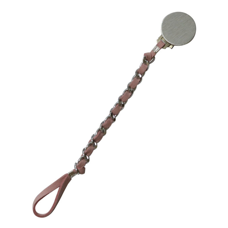 Pink Chain & Cord Pacifier Clip