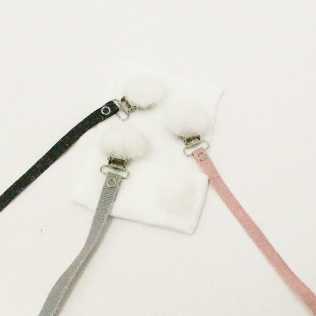 White Pom Pom Pacifier Clip