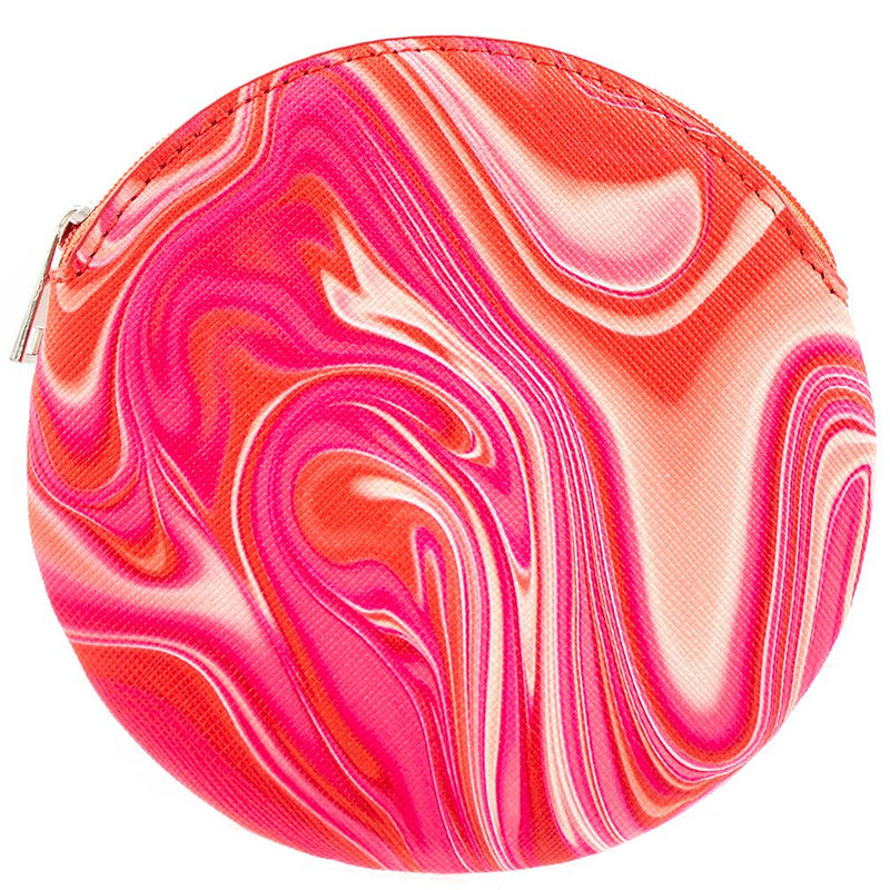 Circle Coin Purse- Pink Swirl