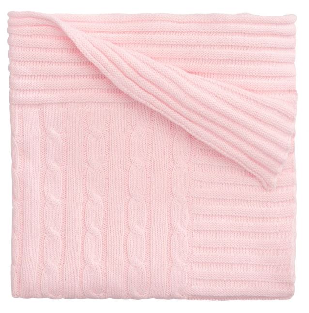 Pink Cable Knit Blanket