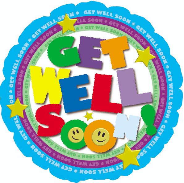 18" Get Well Soon! Colorful Balloon