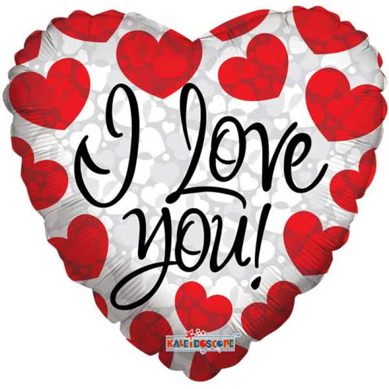 18" I Love You! Prismatic Heart Balloon