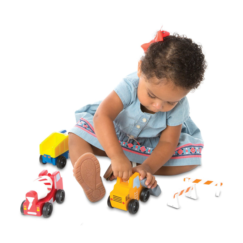 Classic Wooden Toy Construction Vehicle Set