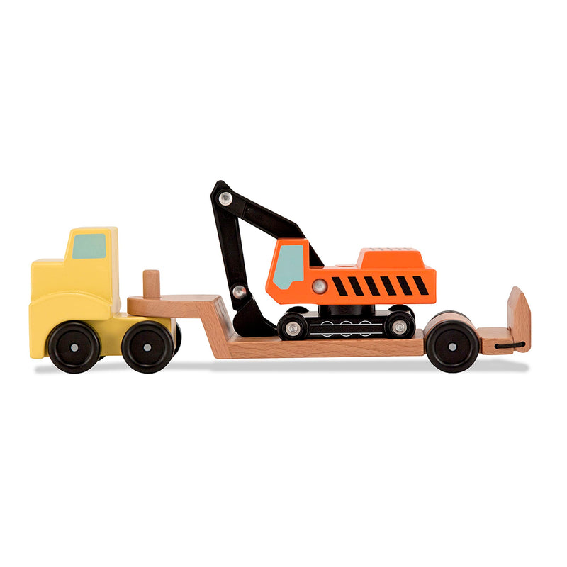 Trailer & Excavator Wooden Vehicles Play Set