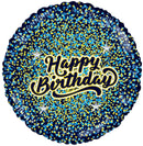 Happy Birthday Glitter Foil Balloon