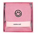 Smiley Face Embroidered Socks, Casual in Pink