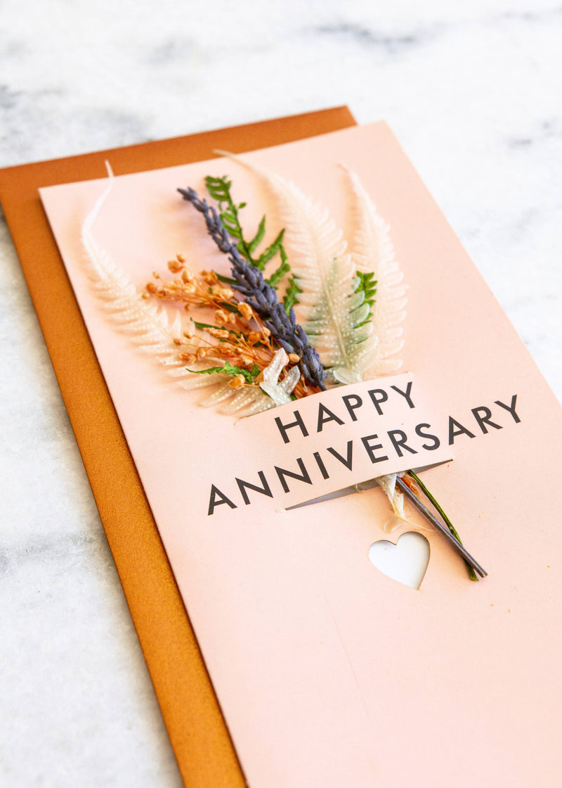 Happy Anniversary | Dried Floral Greeting Card