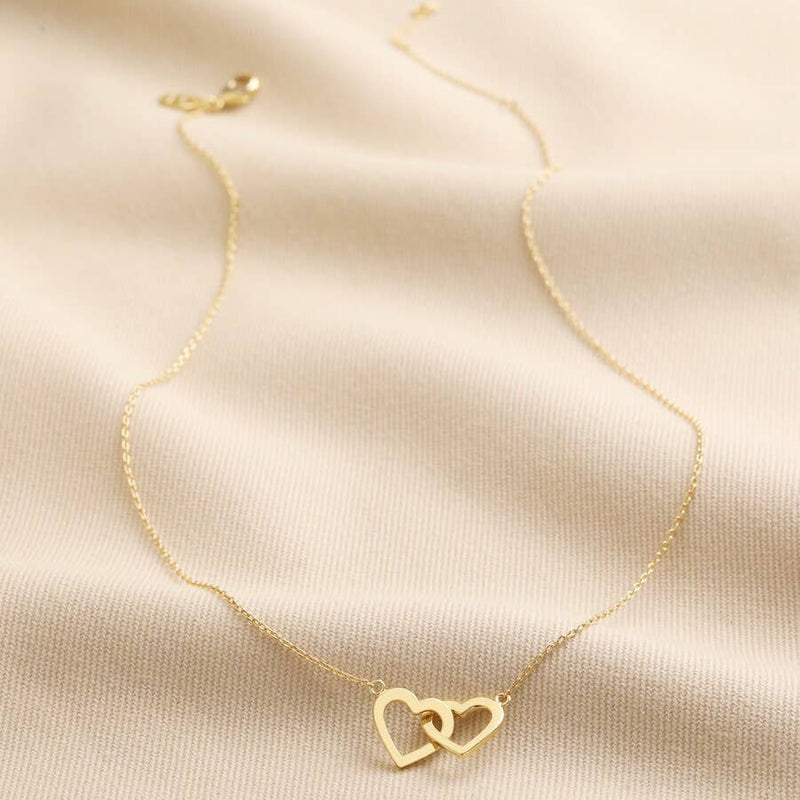 Interlocking Heart Necklace in Gold