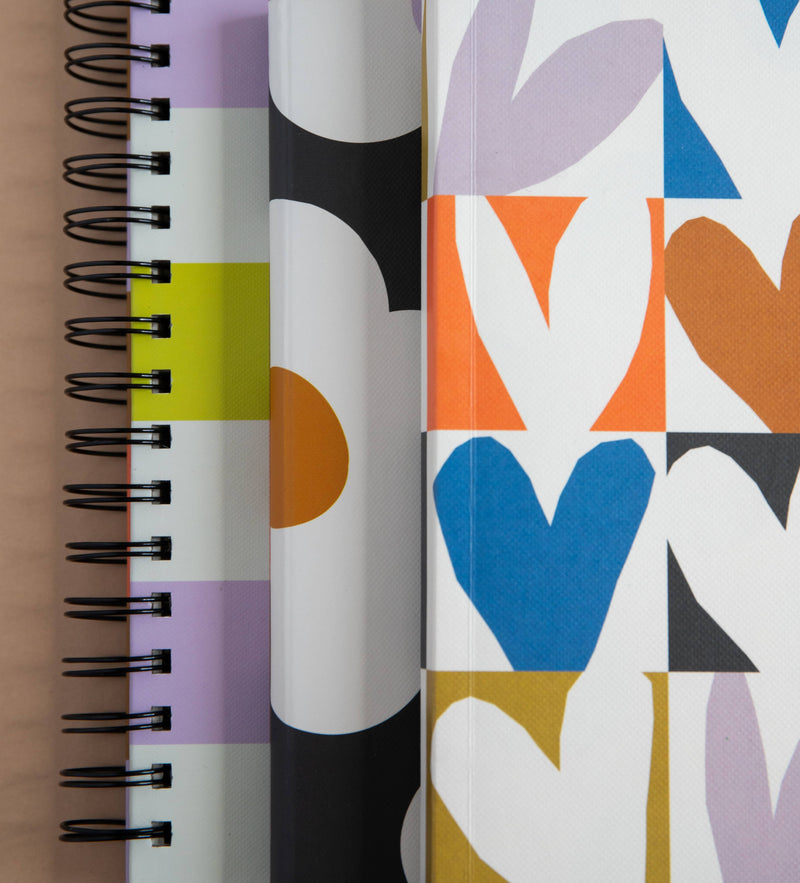 Multi Checkmate Hearts A5 Notebook