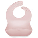 Silicone Baby Bib Roll Up & Stay Closed (True Pink)