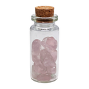 Rose Quartz Stones in a Glass Jar with a Backing Card