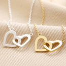 Interlocking Heart Necklace in Gold