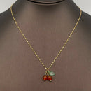 Carnelian Cherry Charm 18K Gold Plated S.Steel Necklace - FGS