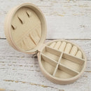 Round Leather Jewelry Box With Zipper Organizer Box
