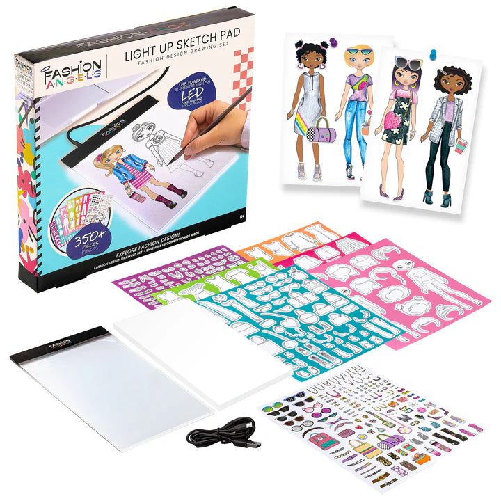 Light Up Sketch Pad Fashion Drawing Set
