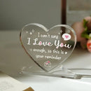 'I Love You' Heart-Shaped Acrylic Keepsake