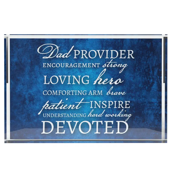 Inspirational Word Art Plaque for Dad, 4x6inch