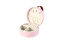 3 Compartment Round Jewelry Box: Pink
