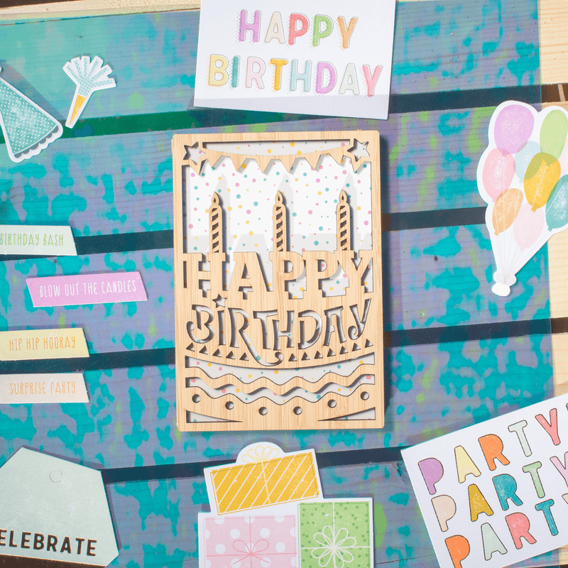 Happy Birthday Cake and Candles Card