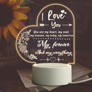 Acrylic Heart Night Light With Base