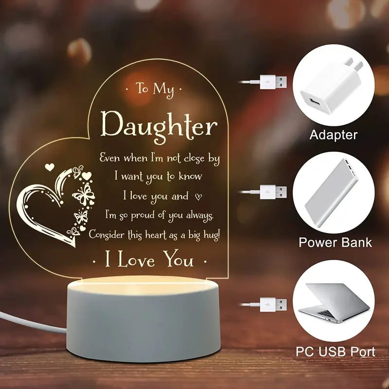 Heartfelt Daughter Gift- Personalized Night Light