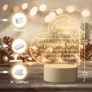 Acrylic Night Light with Base - Perfect Gift for Daughter from Mom