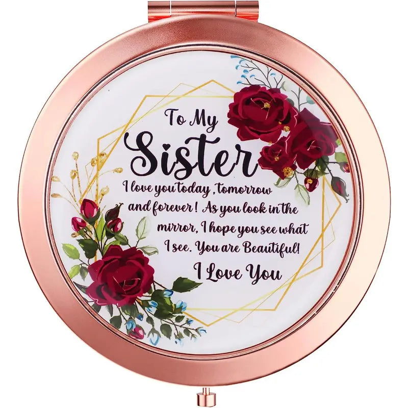 Rose Golden Compact Mirror- Loving message, always to remember..!