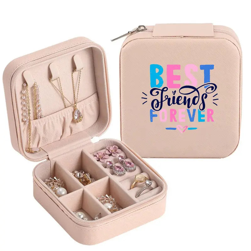 Pink Portable Jewelry Box For Earrings Rings Necklaces Bracelets Pendants