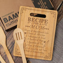 Chopping Board, Bamboo Cutting Board, Engraved! Recipe For A Mom