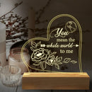 LED Acrylic Night Light- Wood Base