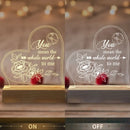 LED Acrylic Night Light- Wood Base