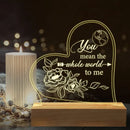 LED Acrylic Night Light- Wood Base