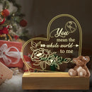 LED Acrylic Night Light- Wood Base