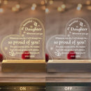 Acrylic Night Lamp With Base, Daughter Gifts From Parents, To My Daughter