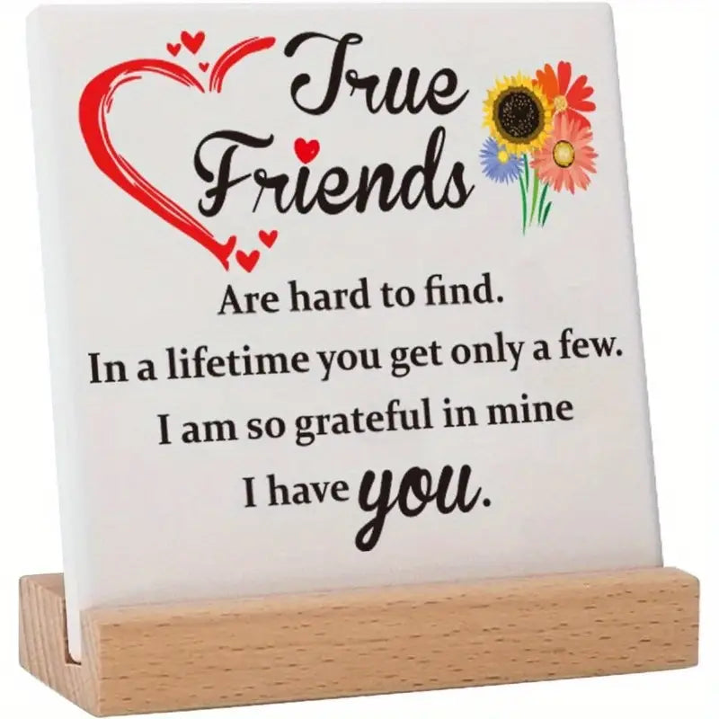 Friend Plaque With Wooden Stand